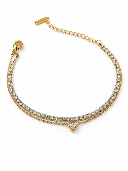 GOLDEN LAYERED DIAMOND CHAIN BARTEK BRACELET