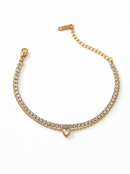 GOLDEN LAYERED DIAMOND CHAIN BARTEK BRACELET