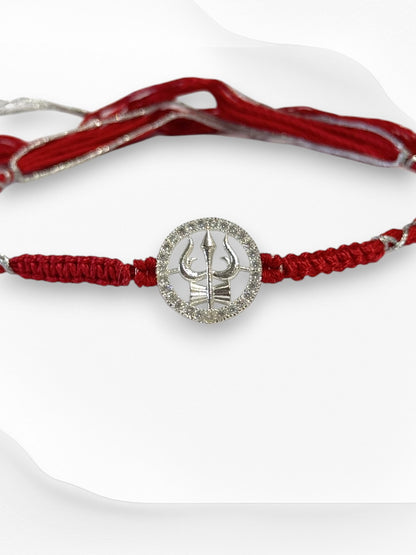 TRISHUL DAMRU TRIPTI PURE SILVER RAKHI