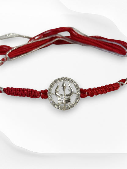 TRISHUL DAMRU TRIPTI PURE SILVER RAKHI