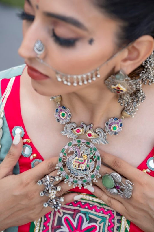 HIRAN AEDELE GERMAN SILVER JEWELLERY SET
