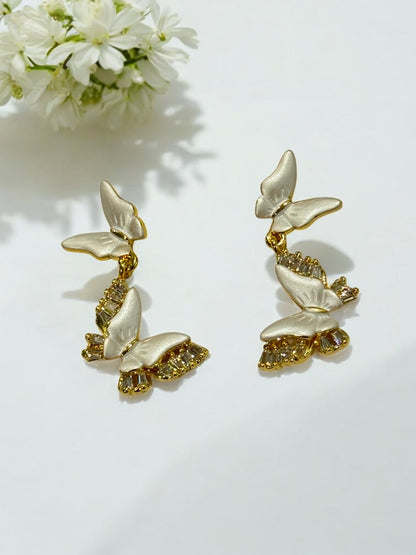 WHITE BUTTERFLY ARTIR EARRINGS