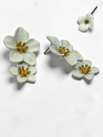 WHITE FLORAL MARCUS EARRINGS