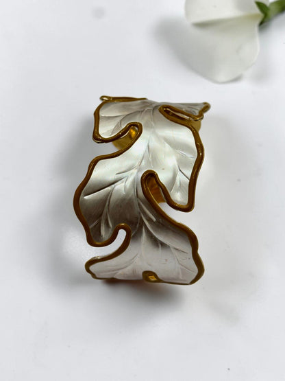 WHITE LEAF EZRA BRACELET (CUFF)
