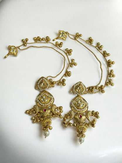 WHITE HEMA GERMAN SILVER EARRINGS