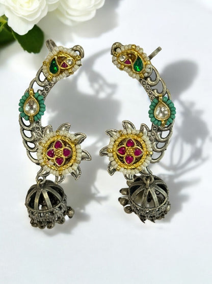WHITE ILIANA GERMAN SILVER EAR CUFF