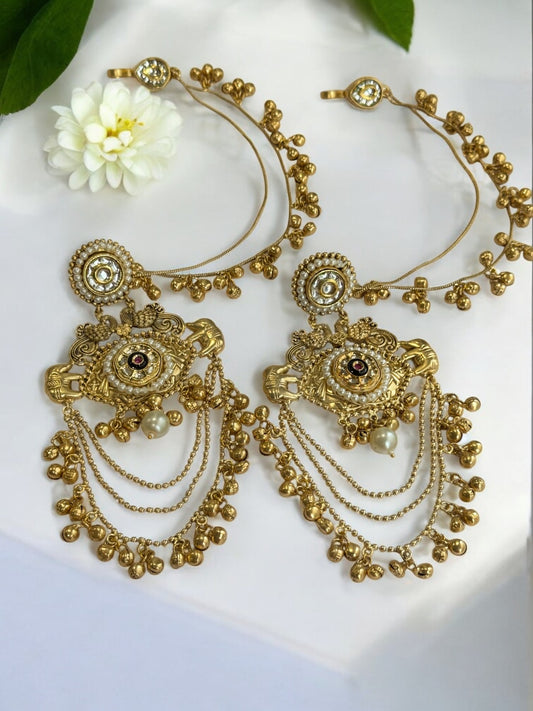 WHITE MANSHI GERMAN SILVER EARRINGS