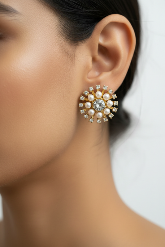 WHITE PEARL GRAYNAX EARRINGS