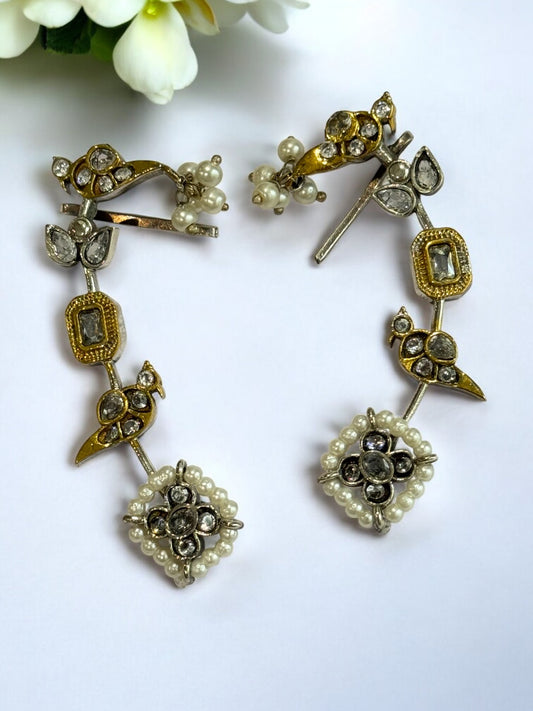 WHITE ZIVIKA GERMAN SILVER EAR CUFF