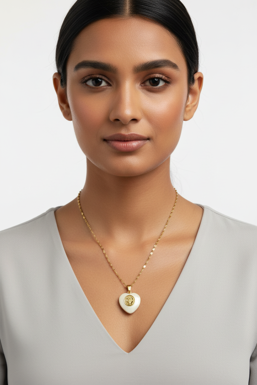 WHITE HEART NICO NECKLACE