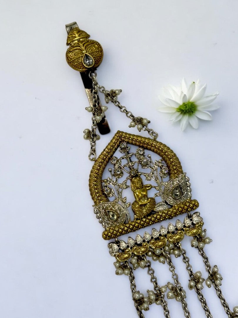 GERMAN SILVER VILLAGE GIRL MOTIF, JINGLES CHAIN JUDA