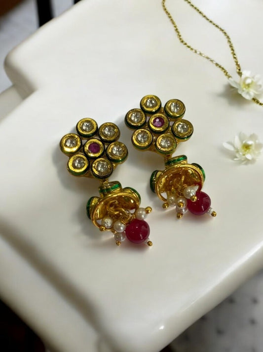 RUBY ARNAVEKSHA KUNDAN EARRINGS
