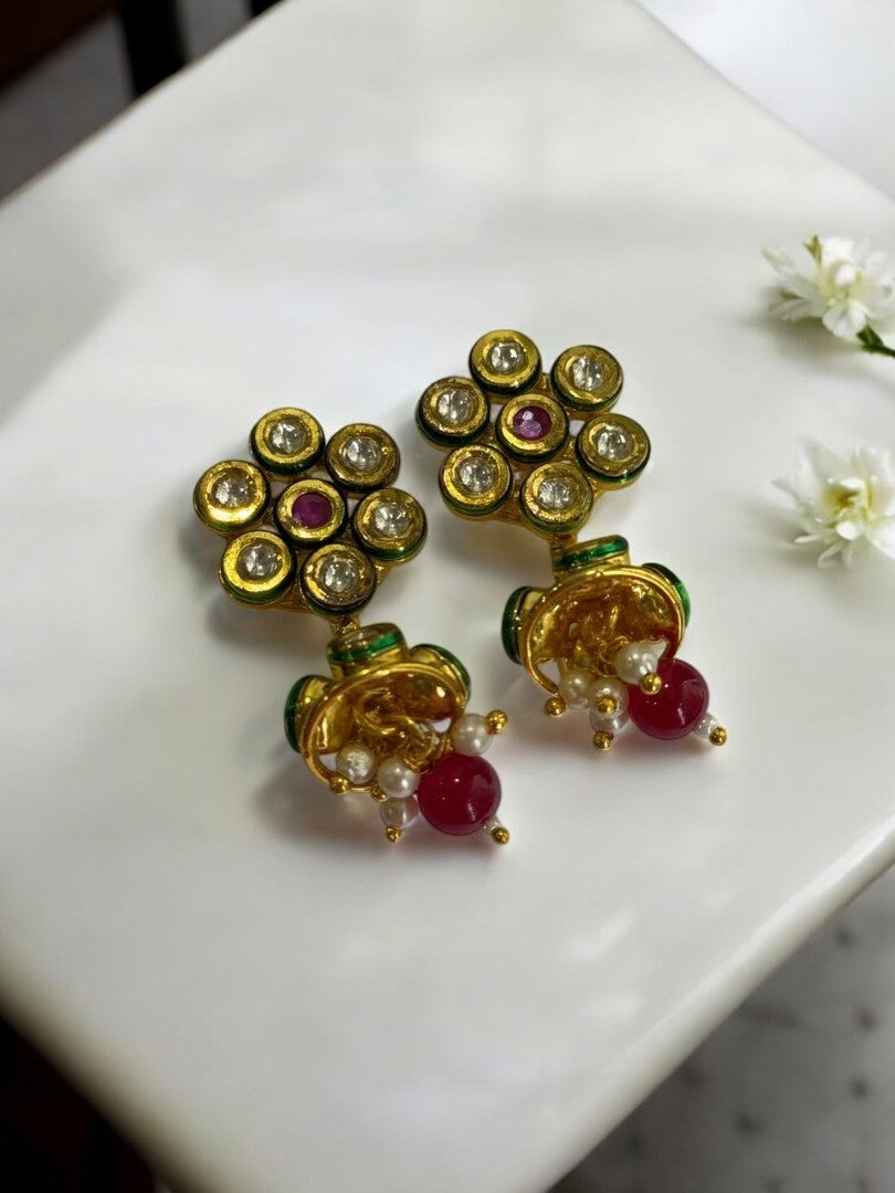 RUBY ARNAVEKSHA KUNDAN EARRINGS