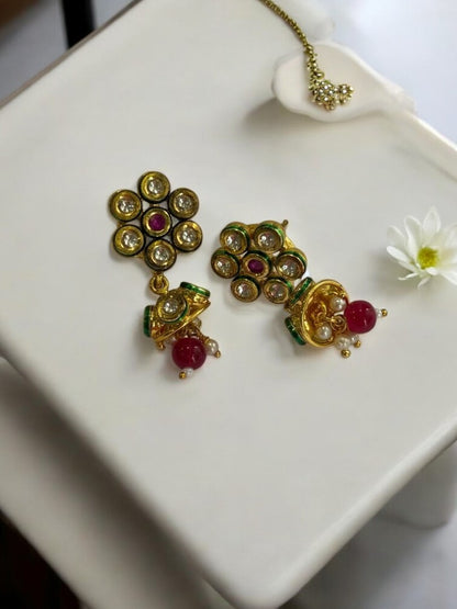 RUBY ARNAVEKSHA KUNDAN EARRINGS
