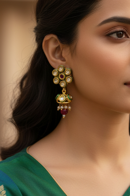 RUBY ARNAVEKSHA KUNDAN EARRINGS