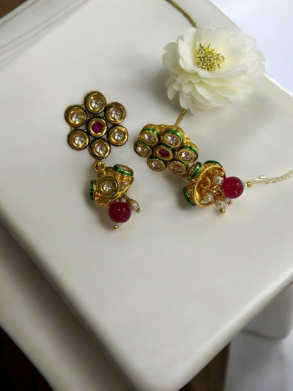 RUBY ARNAVEKSHA KUNDAN EARRINGS