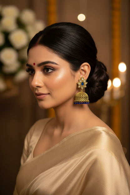 BLUE HEMRAKSHI KUNDAN EARRINGS