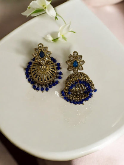 BLUE HEMRAKSHI KUNDAN EARRINGS