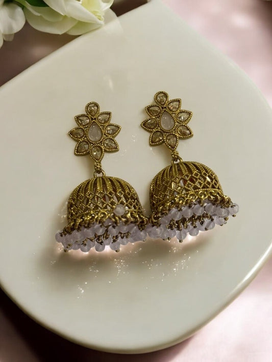 WHITE HEMRAKSHI KUNDAN EARRINGS