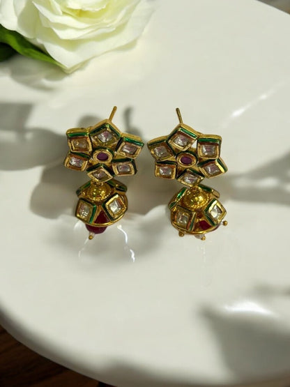 RUBY VEKSHA KUNDAN EARRINGS