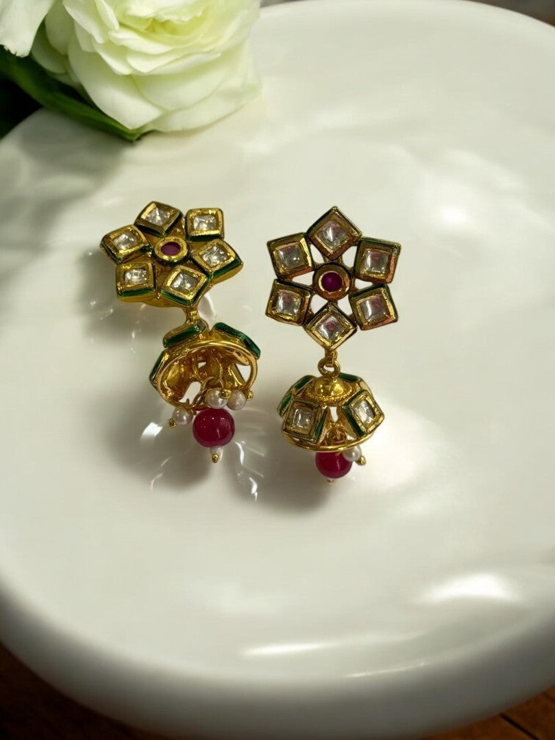 RUBY VEKSHA KUNDAN EARRINGS