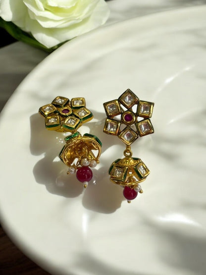RUBY VEKSHA KUNDAN EARRINGS