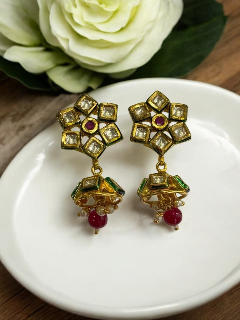 RUBY VEKSHA KUNDAN EARRINGS