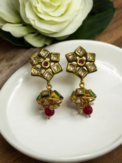 RUBY VEKSHA KUNDAN EARRINGS