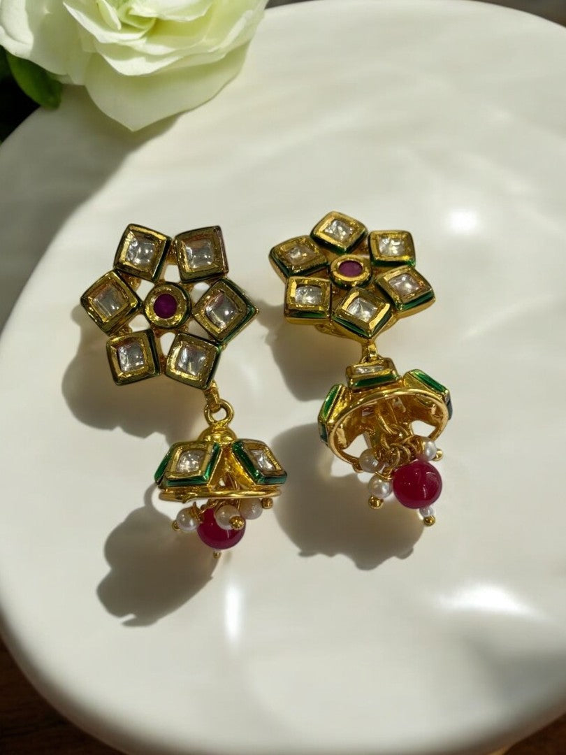 RUBY VEKSHA KUNDAN EARRINGS