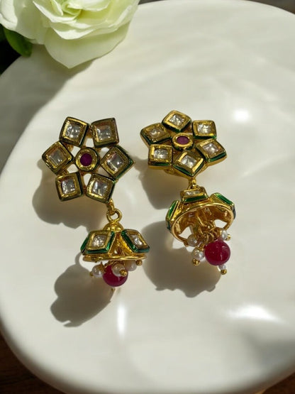RUBY VEKSHA KUNDAN EARRINGS