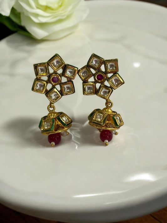 RUBY VEKSHA KUNDAN EARRINGS