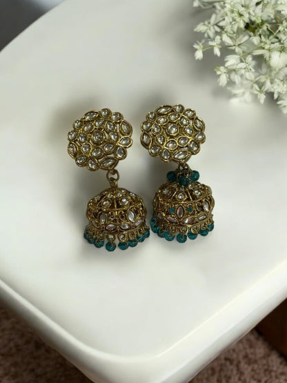 GREEN DEVKASHI KUNDAN EARRINGS