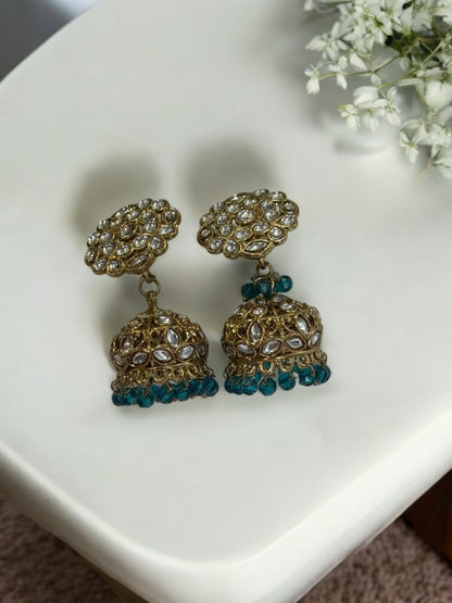 GREEN DEVKASHI KUNDAN EARRINGS