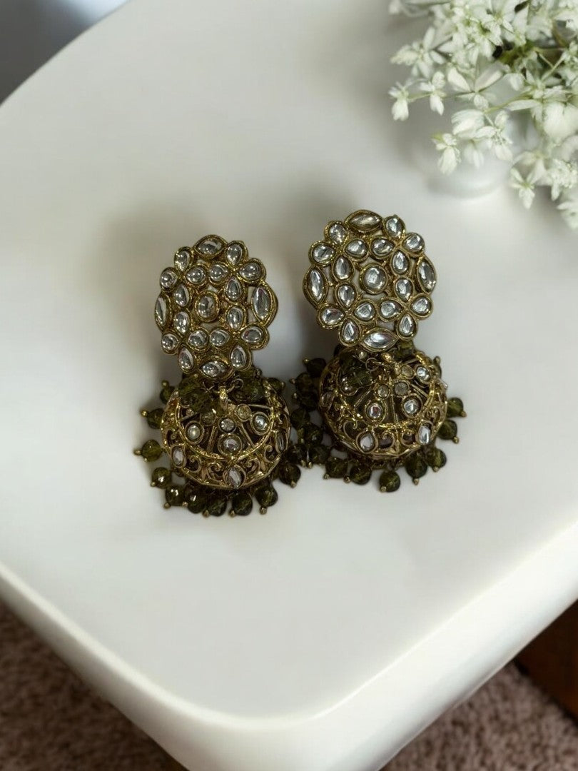 BLACK DEVKASHI KUNDAN EARRINGS