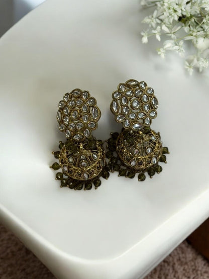 BLACK DEVKASHI KUNDAN EARRINGS