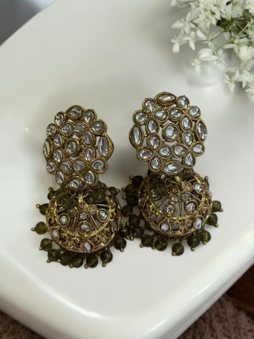 BLACK DEVKASHI KUNDAN EARRINGS
