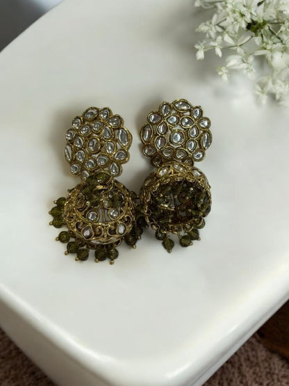 BLACK DEVKASHI KUNDAN EARRINGS