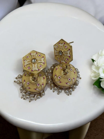 WHITE KRISHIKA KUNDAN EARRINGS