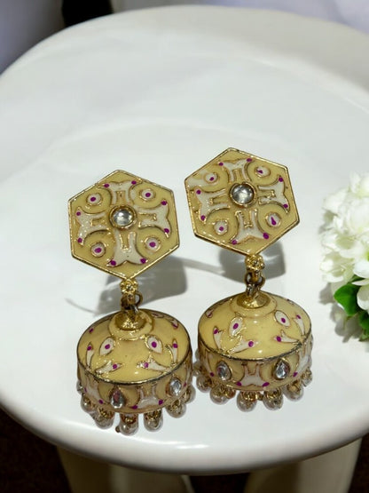 WHITE KRISHIKA KUNDAN EARRINGS