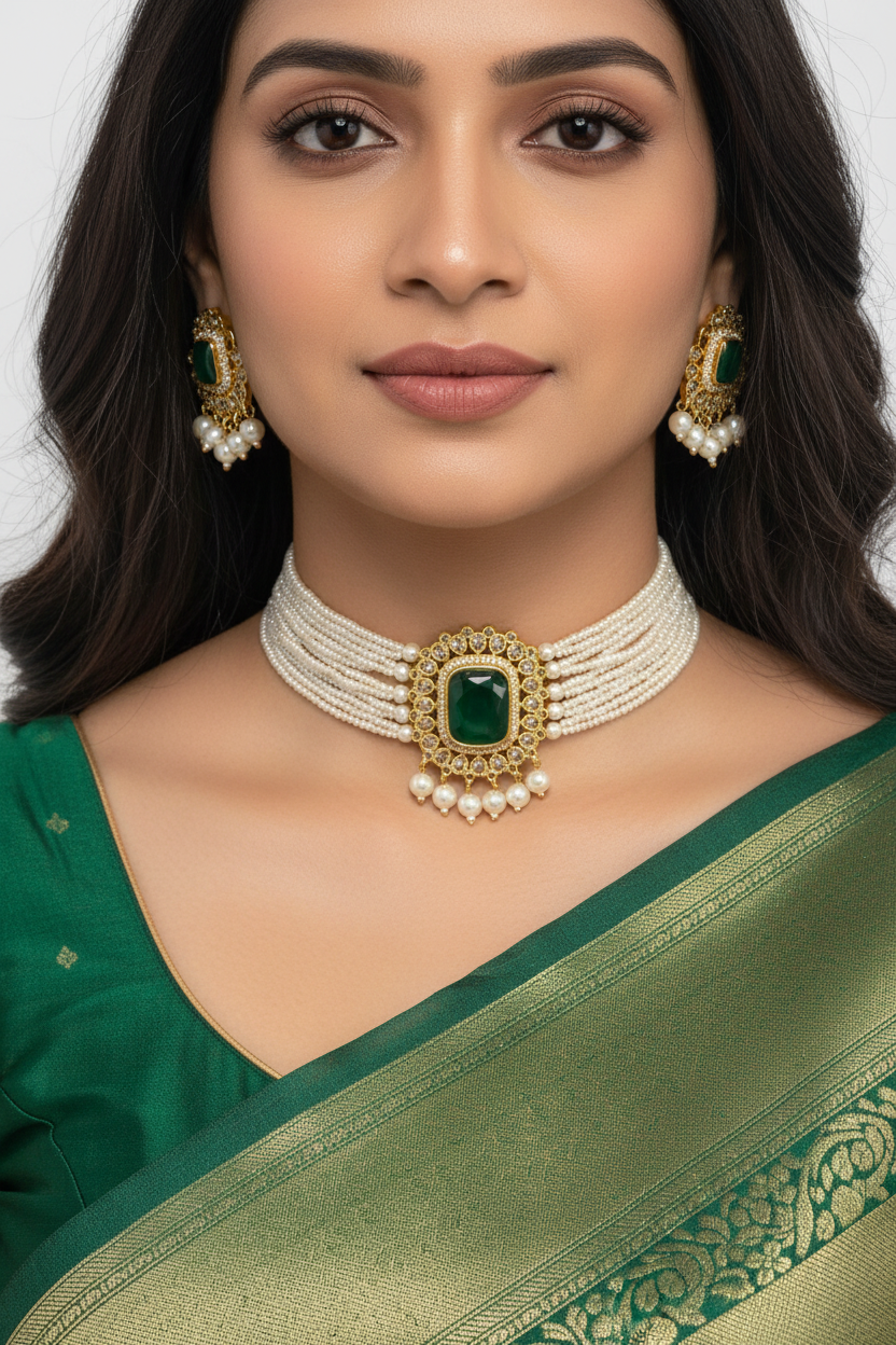 GREEN  KASHI JEWELLERY SET