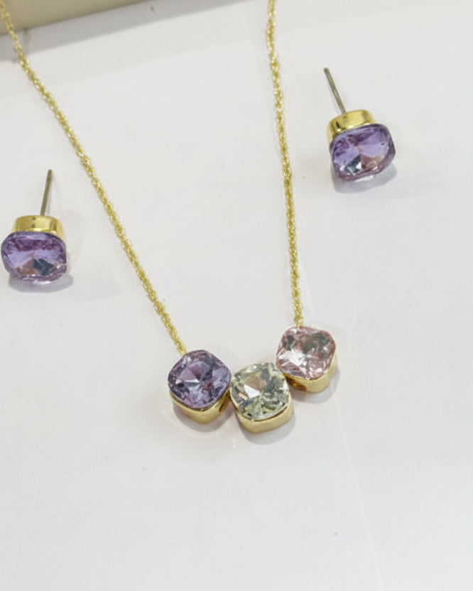 PURPLE DIAMOND JIA NECKLACE SET