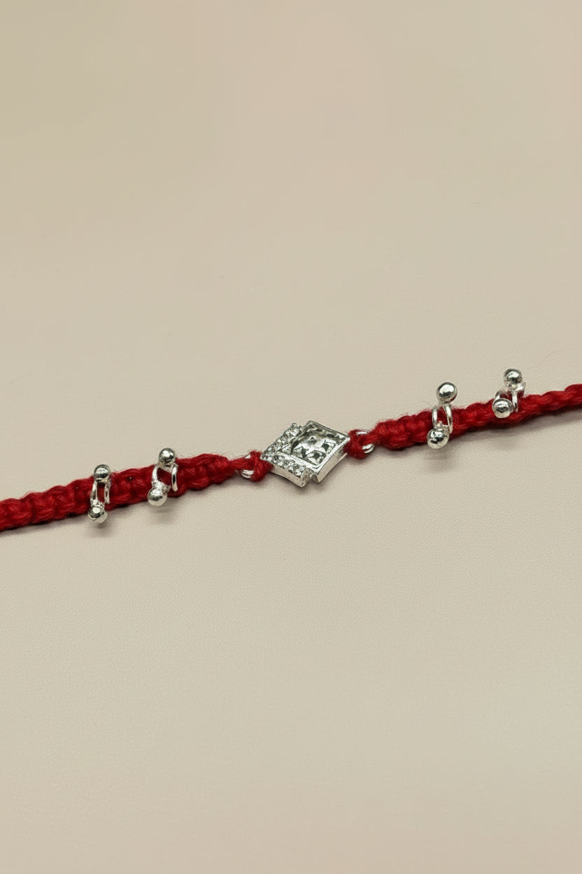 LEAF CHARM PRISHA SILVER RAKHI