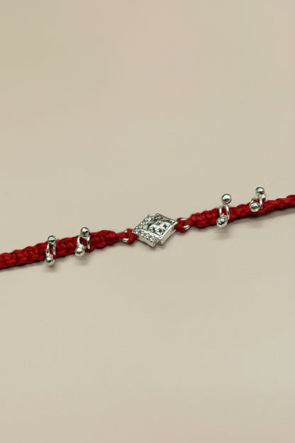 LEAF CHARM PRISHA SILVER RAKHI