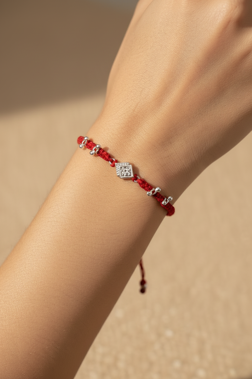 LEAF CHARM PRISHA SILVER RAKHI