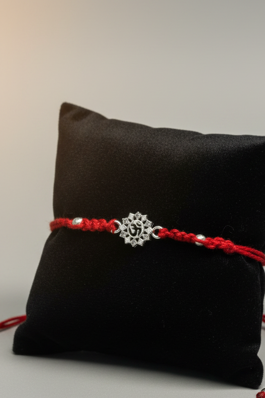 OM DIAMOND NEDY SILVER RAKHI