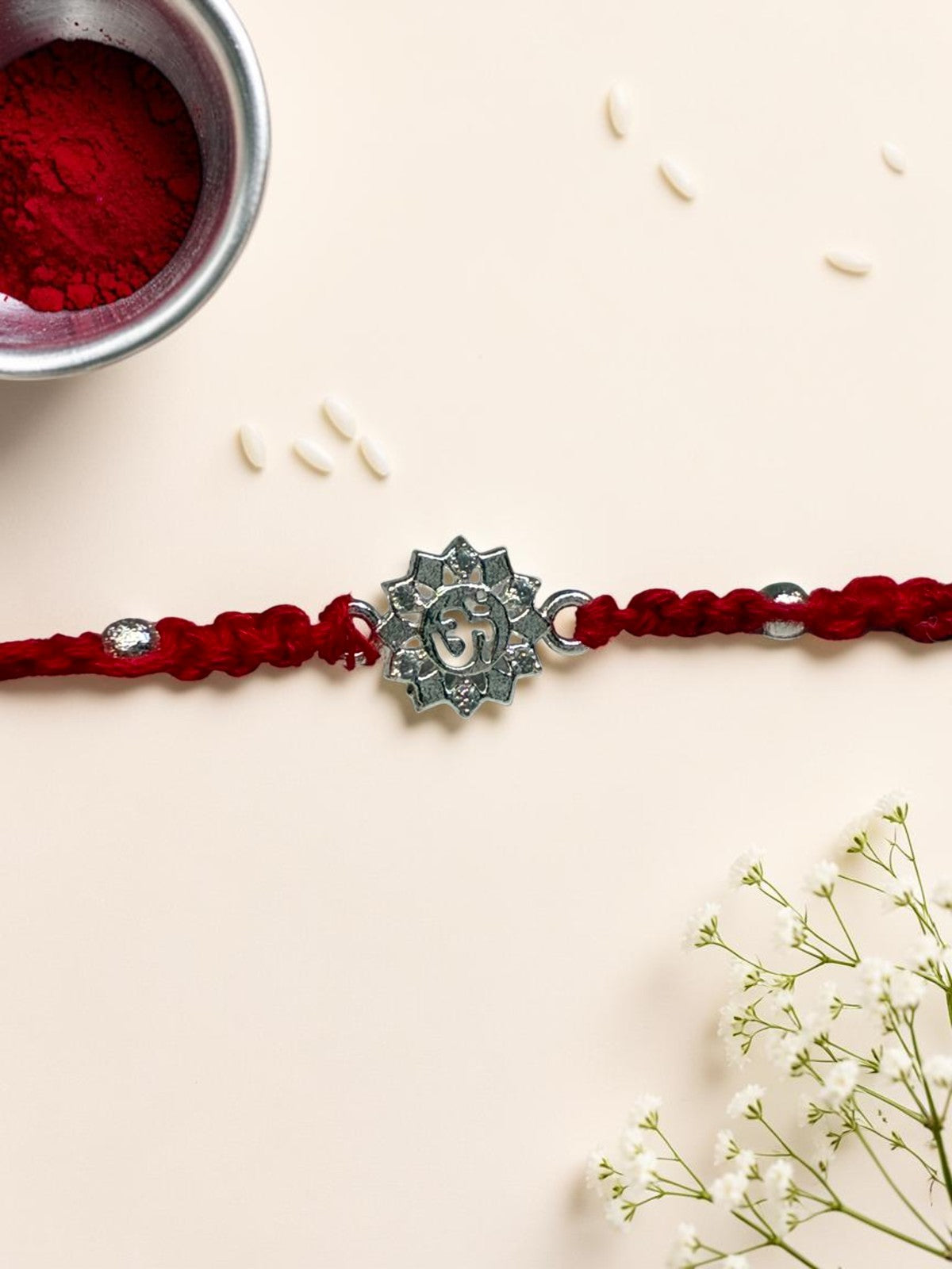 OM DIAMOND NEDY SILVER RAKHI