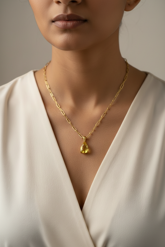 YELLOW DROP DIAMOND ARDEN NECKLACE