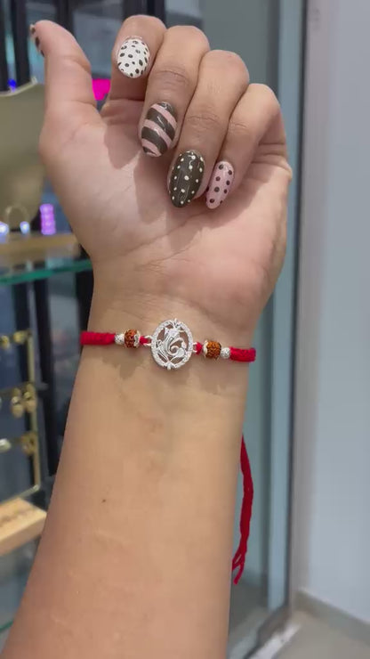 GANESH DIAMOND MUKTI SILVER RAKHI