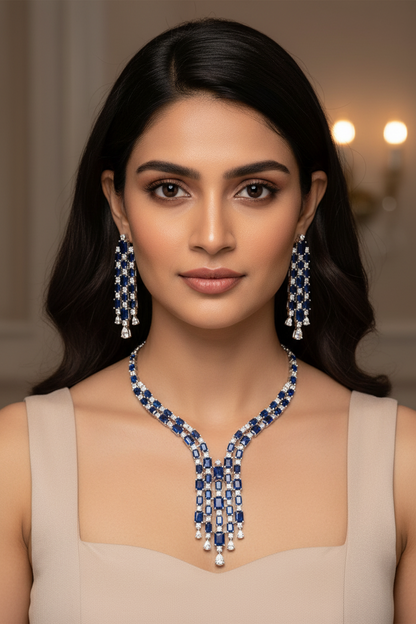 BLUE ALBINA ZIRCONIA JEWELLERY SET